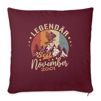 Legendär Seit November 2001 - 2001 - Sofakissenbezug 45 x 45 cm - Burgunderrot - Vorne