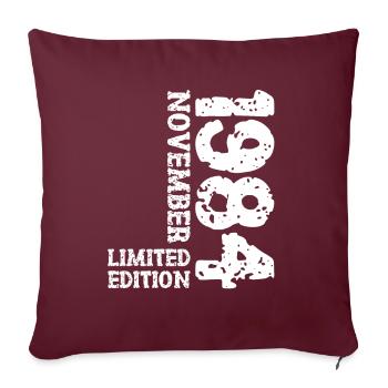 1984 novembre édition limitée 39e anniversaire décoration - Housse de coussin décorative 45 x 45 cm - bordeaux - Devant