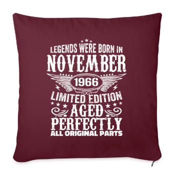 Légendaire depuis novembre 1966 - novembre 1966 - Housse de coussin décorative 45 x 45 cm - bordeaux - Devant