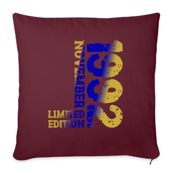 1992 novembre édition limitée 31e anniversaire décoration - Housse de coussin décorative 45 x 45 cm - bordeaux - Devant