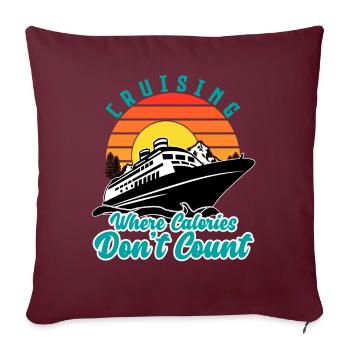 Vacances d’été en bateau de croisière Calories en famille - Housse de coussin décorative 45 x 45 cm - bordeaux - Devant