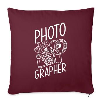 Drôle Photographie Photographe Photographe Cadeau - Housse de coussin décorative 45 x 45 cm - bordeaux - Devant