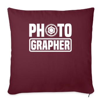 Drôle Photographie Photographe Photographe Cadeau - Housse de coussin décorative 45 x 45 cm - bordeaux - Devant