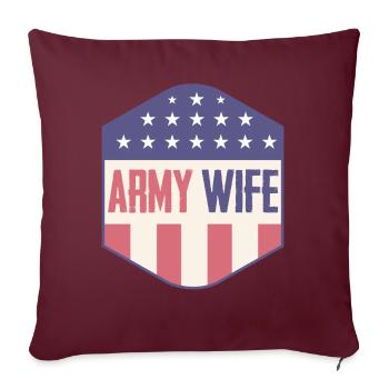 Armée Femme Militaire Maman - Housse de coussin décorative 45 x 45 cm - bordeaux - Devant