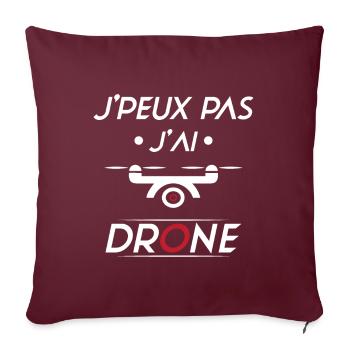 J'peux pas j'ai Drone - Housse de coussin décorative 45 x 45 cm - bordeaux - Devant