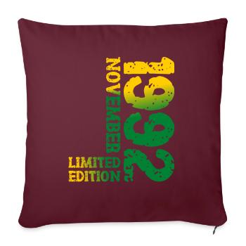 Décoration du 31e anniversaire en édition limitée de novembre 1992 - Housse de coussin décorative 45 x 45 cm - bordeaux - Devant