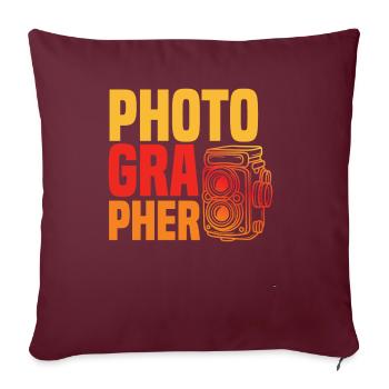 Drôle Photographie Photographe Photographe Cadeau - Housse de coussin décorative 45 x 45 cm - bordeaux - Devant