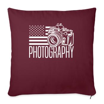 Drôle Photographie Photographe Photographe Cadeau - Housse de coussin décorative 45 x 45 cm - bordeaux - Devant