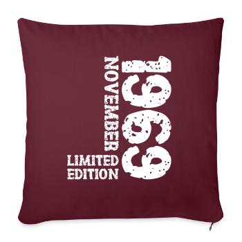 1969 novembre édition limitée 54e anniversaire décoration - Housse de coussin décorative 45 x 45 cm - bordeaux - Devant