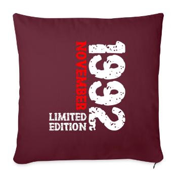 1992 novembre édition limitée 31e anniversaire décoration - Housse de coussin décorative 45 x 45 cm - bordeaux - Devant