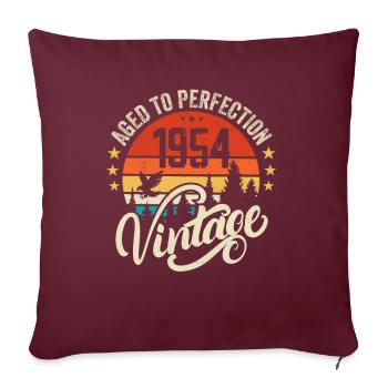 1954 Vintage - cadeau d’anniversaire 1954 rétro 1954 - Housse de coussin décorative 45 x 45 cm - bordeaux - Devant