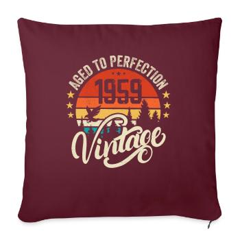 1959 Vintage - cadeau d’anniversaire 1959 rétro 1959 - Housse de coussin décorative 45 x 45 cm - bordeaux - Devant