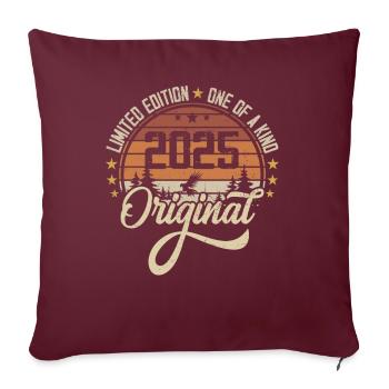 2025 Vintage Vintage rétro cadeau d’anniversaire - Housse de coussin décorative 45 x 45 cm - bordeaux - Devant
