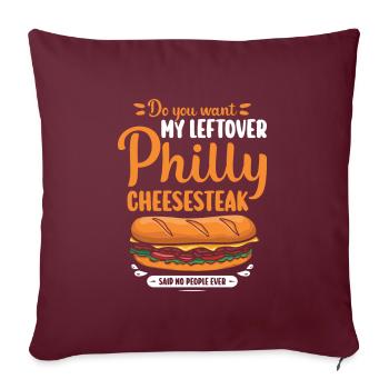 Philly Cheesesteak Sandwich - Sofakissenbezug 45 x 45 cm - Burgunderrot - Vorne