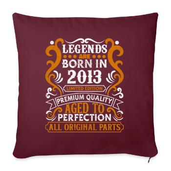 Les légendes sont nées en 2013 cadeau d’anniversaire -2013 - Housse de coussin décorative 45 x 45 cm - bordeaux - Devant