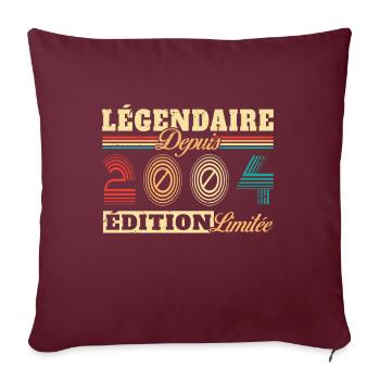 Légendaire Depuis 2004 - Housse de coussin décorative 45 x 45 cm - bordeaux - Devant
