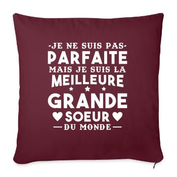 Je suis la meilleure grande soeur du monde - Housse de coussin décorative 45 x 45 cm - bordeaux - Devant