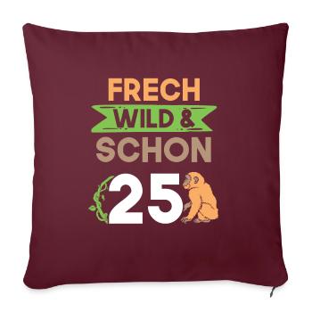 Geschenk 25 Jahre Geburtstag Affe - Sofakissenbezug 45 x 45 cm - Burgunderrot - Vorne