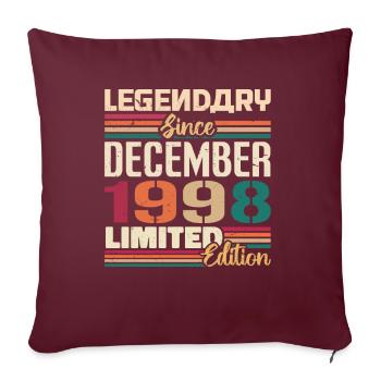 Légendaire depuis décembre 1998 Millésime décembre 1998 - Housse de coussin décorative 45 x 45 cm - bordeaux - Devant