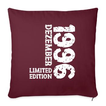 1996 Dezember Limited Edition 27. Geburtstag Deko - Sofakissenbezug 45 x 45 cm - Burgunderrot - Vorne