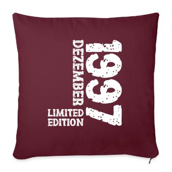 1997 Dezember Limited Edition 26. Geburtstag Deko - Sofakissenbezug 45 x 45 cm - Burgunderrot - Vorne