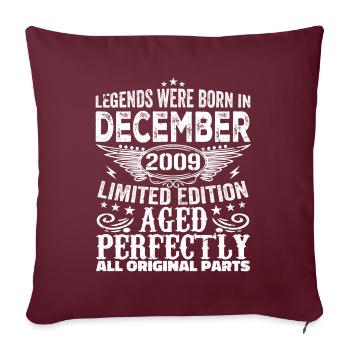 Décembre 2009 Anniversaire Décembre 2009 Décembre - Housse de coussin décorative 45 x 45 cm - bordeaux - Devant