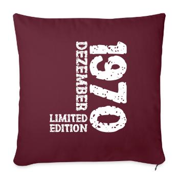 1970 ' s décembre Limited Edition 53e anniversaire décoration - Housse de coussin décorative 45 x 45 cm - bordeaux - Devant