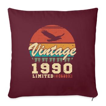 1990 ' s Vintage Original 1990 ' s cadeau d’anniversaire - Housse de coussin décorative 45 x 45 cm - bordeaux - Devant