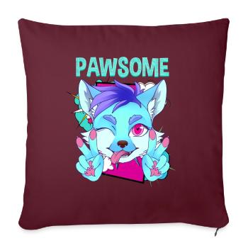 Pawsome I Furry Fandom Cospaly - Housse de coussin décorative 45 x 45 cm - bordeaux - Devant