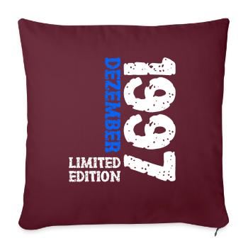 1997 Dezember Limited Edition 26. Geburtstag Deko - Sofakissenbezug 45 x 45 cm - Burgunderrot - Vorne