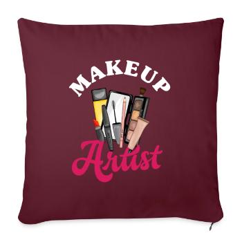 Lustiges Make Up Artist Maskenbildner Geschenk - Sofakissenbezug 45 x 45 cm - Burgunderrot - Vorne