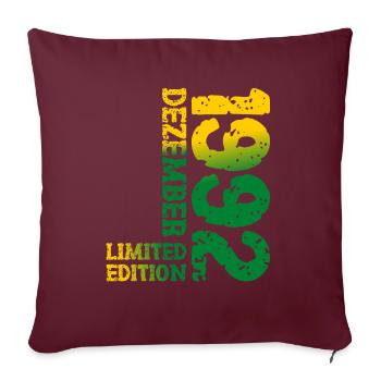 1992 décembre édition limitée 31e anniversaire décoration - Housse de coussin décorative 45 x 45 cm - bordeaux - Devant