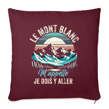 Mont Blanc Sport Montagne Escalade Trekking - Housse de coussin décorative 45 x 45 cm - bordeaux - Devant