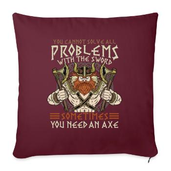 Vous ne pouvez pas résoudre tous les problèmes avec l’épée - Housse de coussin décorative 45 x 45 cm - bordeaux - Devant