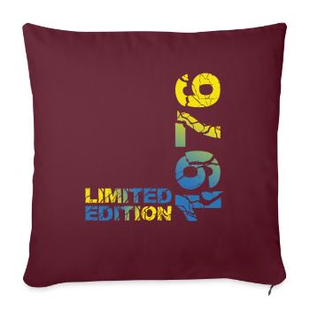 1976 édition limitée anniversaire cadeau femme mari - Housse de coussin décorative 45 x 45 cm - bordeaux - Devant