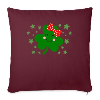 Accessoires de la Saint-Patrick, décoration de Shamrock d'irlande - Housse de coussin décorative 45 x 45 cm - bordeaux - Devant