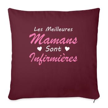 Les Meilleures Mamans Sont Infirmières - Housse de coussin décorative 45 x 45 cm - bordeaux - Devant