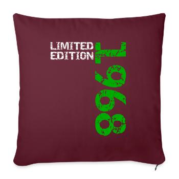 1968 édition limitée anniversaire cadeau femme mari - Housse de coussin décorative 45 x 45 cm - bordeaux - Devant