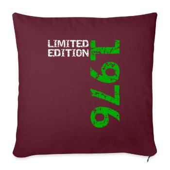 1976 édition limitée anniversaire cadeau femme mari - Housse de coussin décorative 45 x 45 cm - bordeaux - Devant