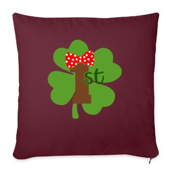 Accessoires de la Saint-Patrick, décoration de Shamrock d'irlande - Housse de coussin décorative 45 x 45 cm - bordeaux - Devant