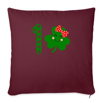 Accessoires de la Saint-Patrick, décoration de Shamrock d'irlande - Housse de coussin décorative 45 x 45 cm - bordeaux - Devant