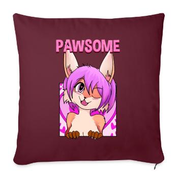 Pawsome I Furry Fandom Cospaly - Housse de coussin décorative 45 x 45 cm - bordeaux - Devant
