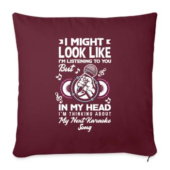 Chanteur de karaoké Chanteur de karaoké Musique - Housse de coussin décorative 45 x 45 cm - bordeaux - Devant