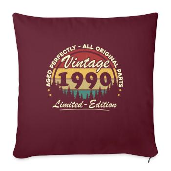 1990 ' s Vintage Original 1990 ' s cadeau d’anniversaire - Housse de coussin décorative 45 x 45 cm - bordeaux - Devant