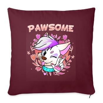 Pawsome I Furry Fandom Cospaly - Housse de coussin décorative 45 x 45 cm - bordeaux - Devant