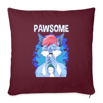 Pawsome I Furry Fandom Cospaly - Housse de coussin décorative 45 x 45 cm - bordeaux - Devant