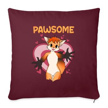 Pawsome I Furry Fandom Cospaly - Housse de coussin décorative 45 x 45 cm - bordeaux - Devant