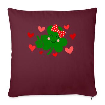Accessoires de la Saint-Patrick Irlande Shamrock décoration - Housse de coussin décorative 45 x 45 cm - bordeaux - Devant