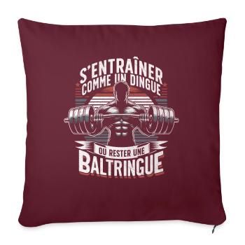 Musculation Baltringue Workout Motivation Fitness - Housse de coussin décorative 45 x 45 cm - bordeaux - Devant