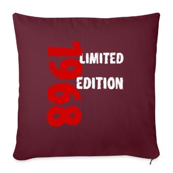 1968 édition limitée anniversaire cadeau femme mari - Housse de coussin décorative 45 x 45 cm - bordeaux - Devant